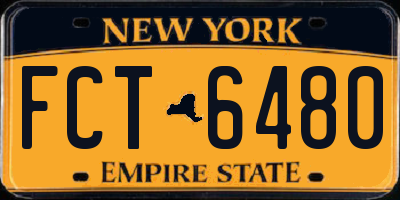 NY license plate FCT6480