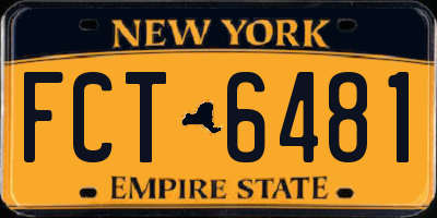 NY license plate FCT6481