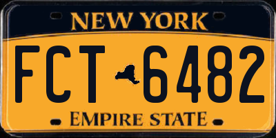 NY license plate FCT6482