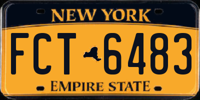 NY license plate FCT6483