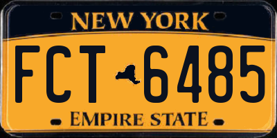 NY license plate FCT6485