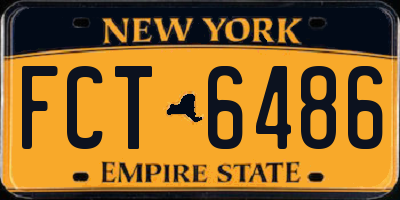 NY license plate FCT6486