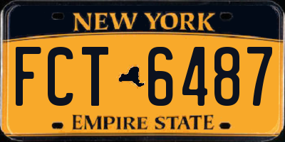 NY license plate FCT6487
