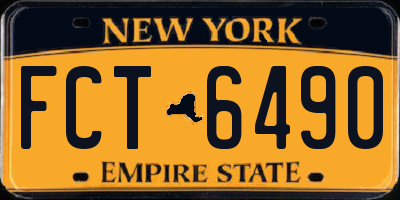 NY license plate FCT6490