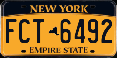 NY license plate FCT6492