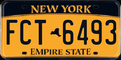 NY license plate FCT6493