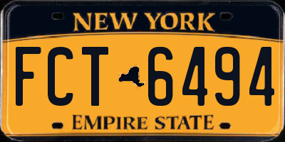 NY license plate FCT6494