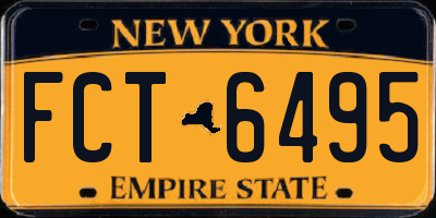NY license plate FCT6495