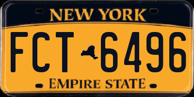 NY license plate FCT6496
