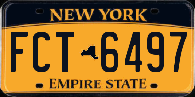 NY license plate FCT6497