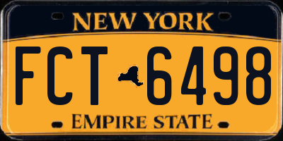 NY license plate FCT6498