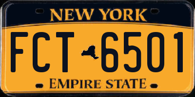 NY license plate FCT6501