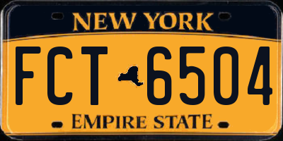 NY license plate FCT6504