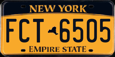 NY license plate FCT6505