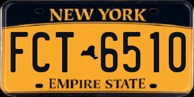 NY license plate FCT6510