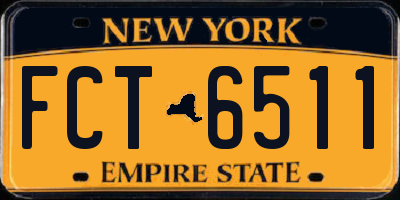NY license plate FCT6511
