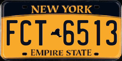 NY license plate FCT6513