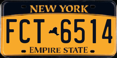 NY license plate FCT6514