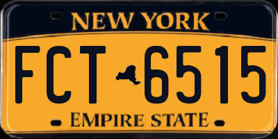NY license plate FCT6515