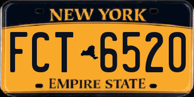 NY license plate FCT6520
