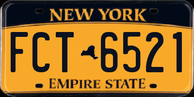 NY license plate FCT6521