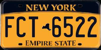 NY license plate FCT6522