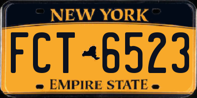 NY license plate FCT6523