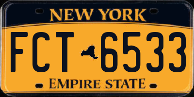 NY license plate FCT6533