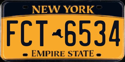 NY license plate FCT6534