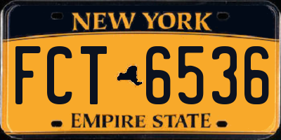 NY license plate FCT6536