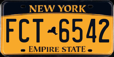 NY license plate FCT6542