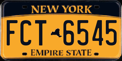 NY license plate FCT6545