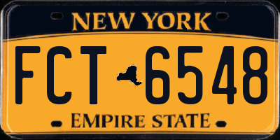 NY license plate FCT6548
