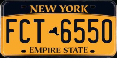 NY license plate FCT6550