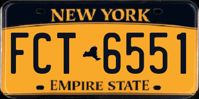 NY license plate FCT6551
