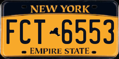 NY license plate FCT6553