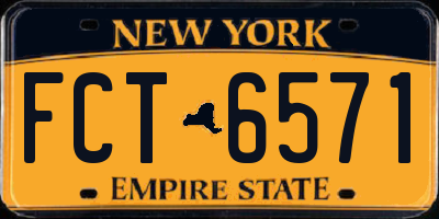 NY license plate FCT6571