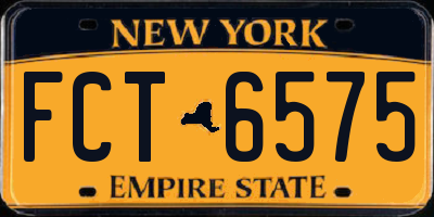 NY license plate FCT6575
