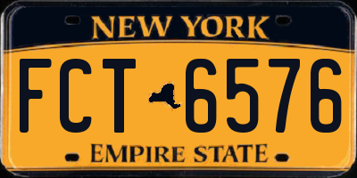 NY license plate FCT6576