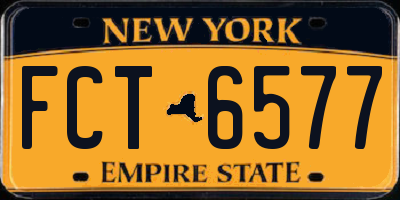 NY license plate FCT6577