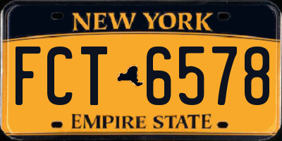 NY license plate FCT6578