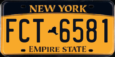 NY license plate FCT6581