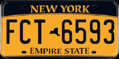 NY license plate FCT6593
