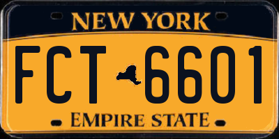 NY license plate FCT6601