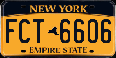 NY license plate FCT6606