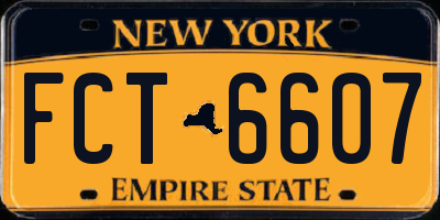 NY license plate FCT6607