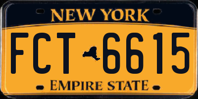 NY license plate FCT6615