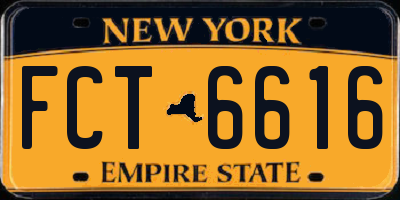 NY license plate FCT6616