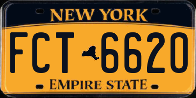 NY license plate FCT6620