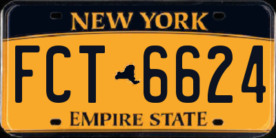 NY license plate FCT6624